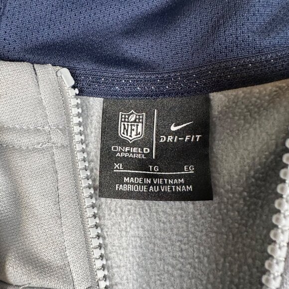 New England Patriots Mens XL Nike Gray Sideline Team Full Zip Hoodie Jacket - Picture 8 of 15